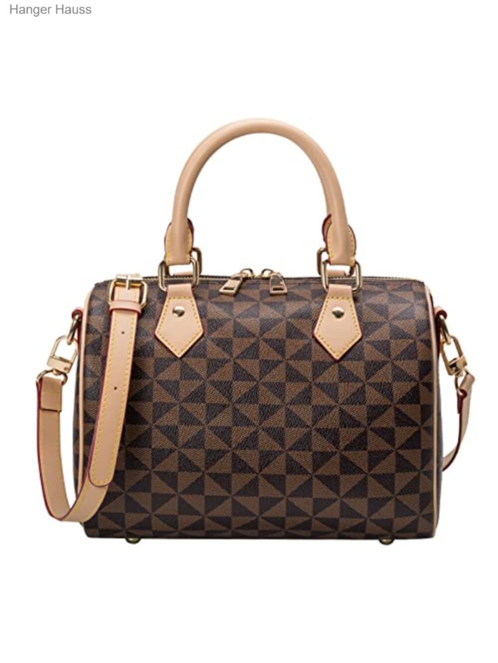 Vegan Leather Faux Suede Crossbody Bag with Top Handles Satchel Purse